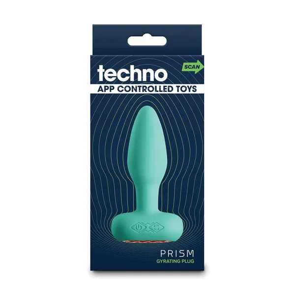 Techno Prism App Controlled Rotating & Vibrating Anal Plug – Teal