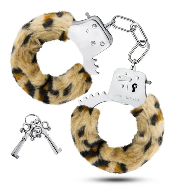 Temptasia Beginner Leopard Print Bondage Cuffs with Keys
