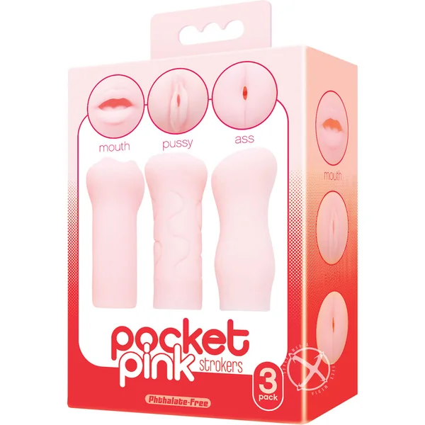The 9`s - Pocket Pink Mini Masturbator Trio - Pink