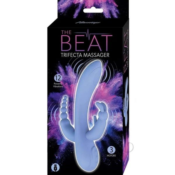 The Beat Trifecta Rechargeable Silicone Multifunction Rabbit Vibrator - Violet