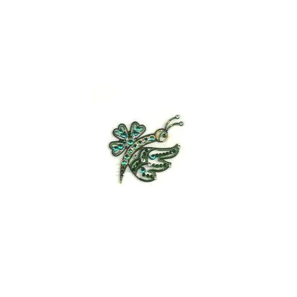 The Green Flower With Butterfly Body Jewel