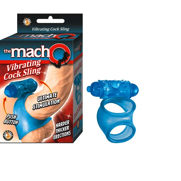 The Macho Vibrating Cocksling, Waterproof Blue