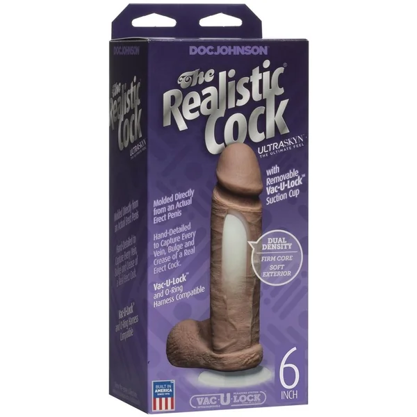 The Original Realistic Cock UR3 Dildo 6 Inch Brown
