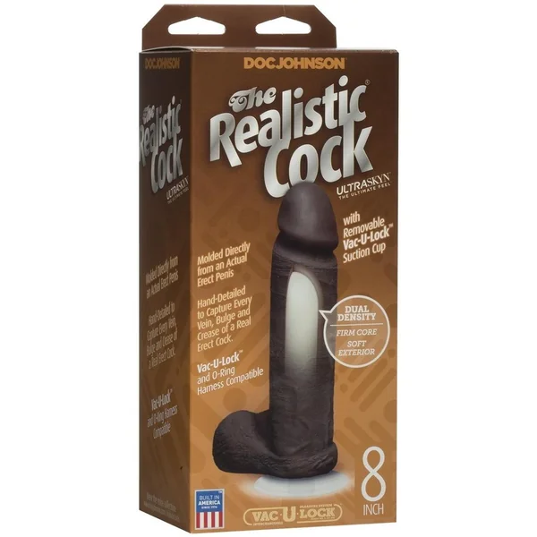 The Original Realistic Cock UR3 Dildo 8 Inch Black