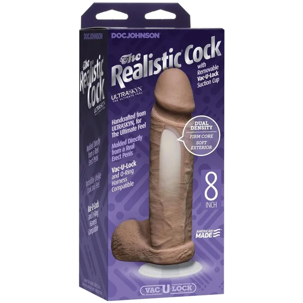 The Original Realistic Cock UR3 Dildo 8 Inch Brown