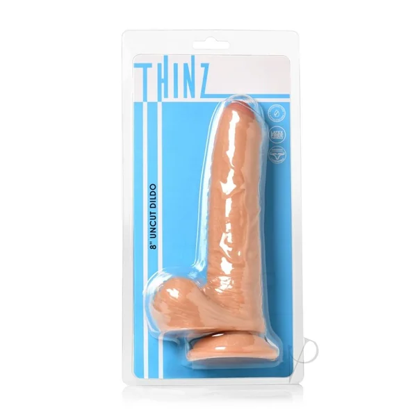 Thinz Uncut Dildo with Balls 8in - Vanilla