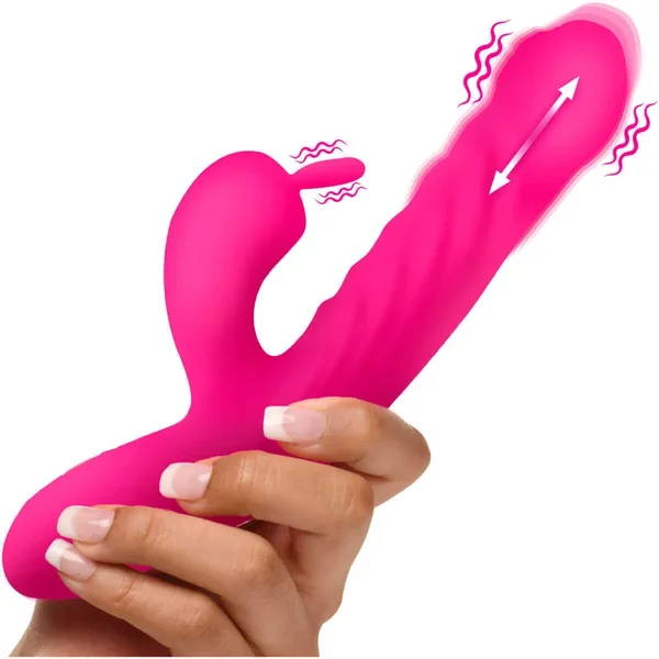 Thrusting and Vibrating Silicone Rabbit Vibrator