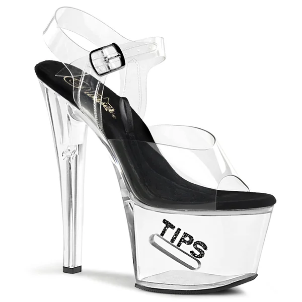 TIPJAR-708 Sexy Clear Bottom Platform High Heels
