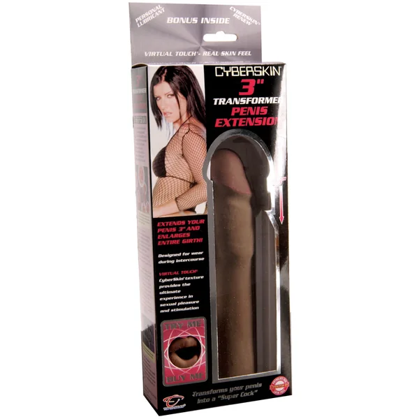 TLC CyberSkin 3 Inch Transformer Penis Extension Black