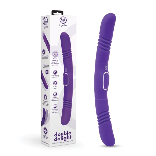 Together Toys Double Delight Rechargeable Silicone Couples Vibrator - Purple/Silver