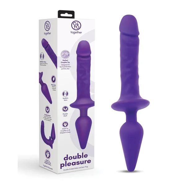 Together Toys Double Pleasure Rechargeable Silicone Couples Vibrator - Purple