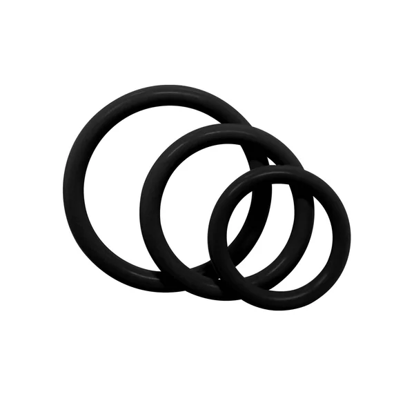 Tri Rings Black Cock Ring Set Black