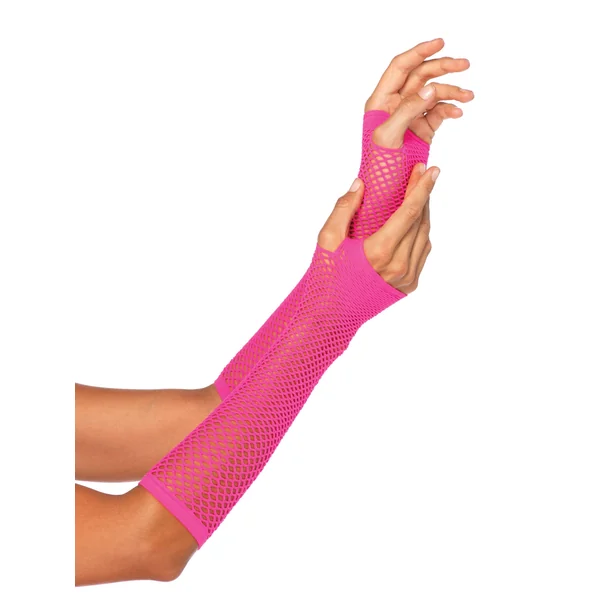 TRIANGLE NET FINGERLESS GLOVES PINK