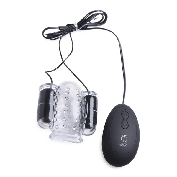Trinity Men Twin Bullet Penis Head Teaser with Remote Control