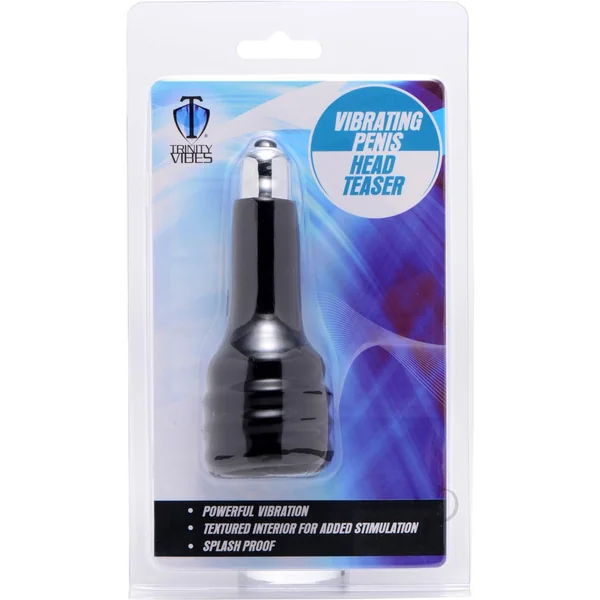 Trinity Vibes Vibrating Penis Head Masturbator Splashproof Black