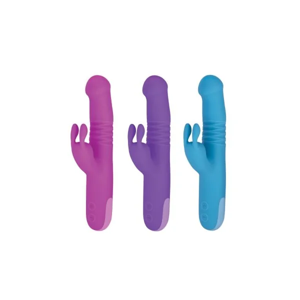 Trio Thruster 9″ Silicone 3 in 1 Rechargeable Rabbit Vibrator