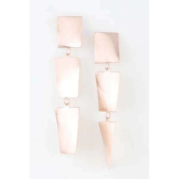 Triple Geometric Drop Earrings