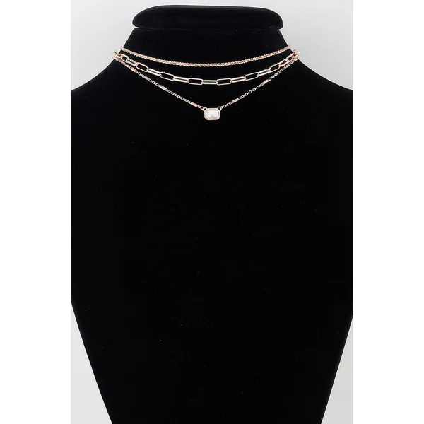 Triple Jeweled Choker Necklace