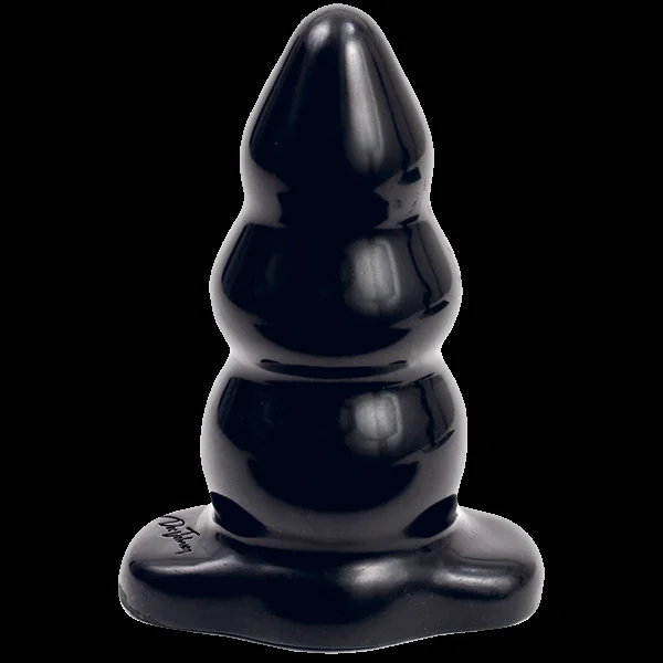 Triple Ripple Large Black Butt Plug