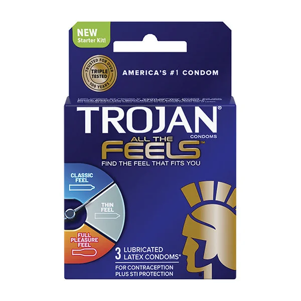 Trojan All The Feels Latex Lubricated Condoms 3 Pack