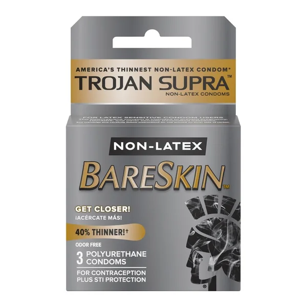 Trojan Condom Supra Microsheer Non Latex Lubricated 3 Pack