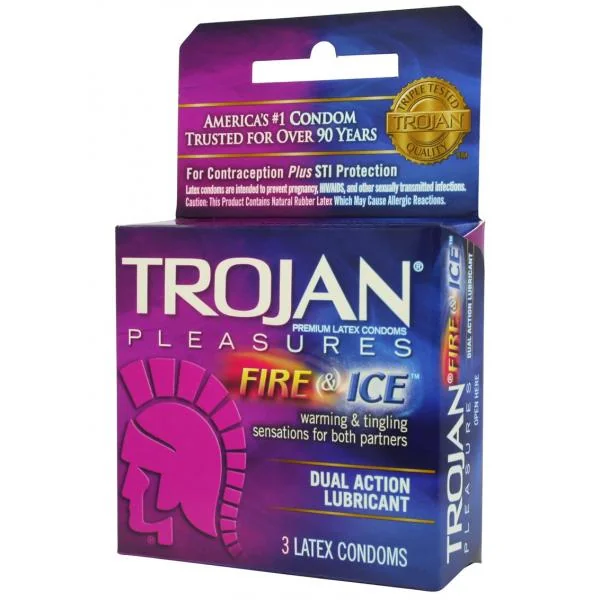 Trojan Fire & Ice Lubricated Latex Condoms