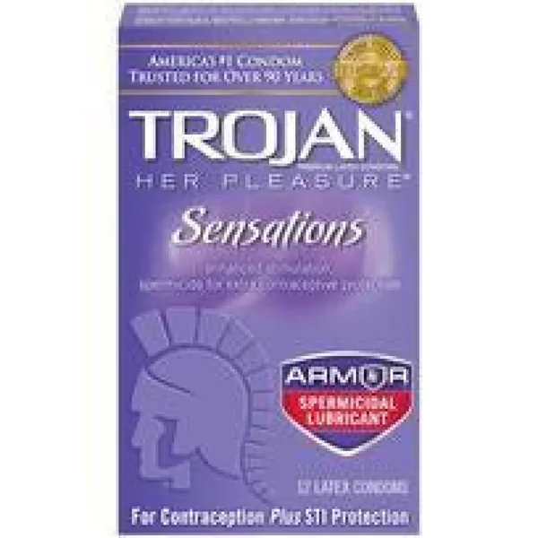 Trojan Her Pleasure Sensations Armor Spermicidal 12pk