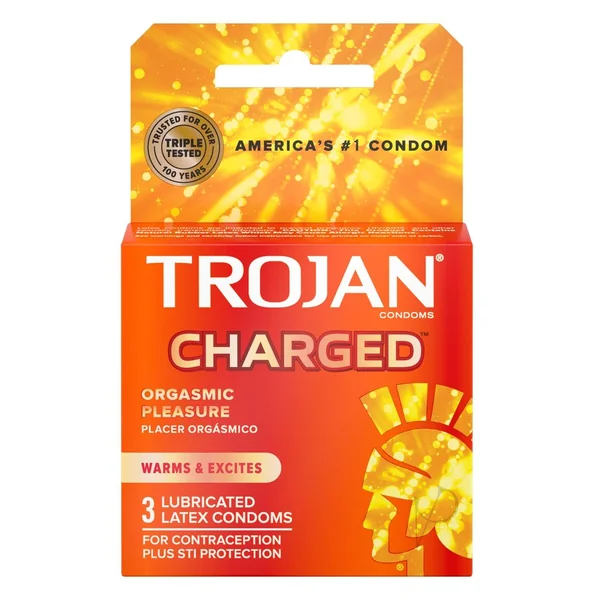 Trojan Intensified Charged Orgasmic Pleasure Condoms 3pk