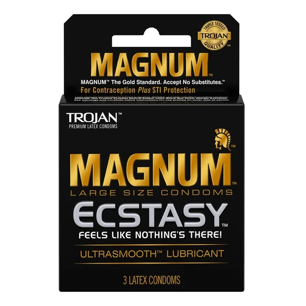 Trojan Magnum Ecstasy Ultra Smooth Lubricated Latex Condoms 3-Pack