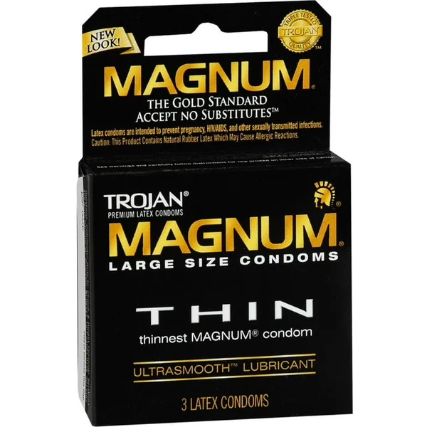 Trojan Magnum Large Thin Lubricated Latex Condoms - 3 pk