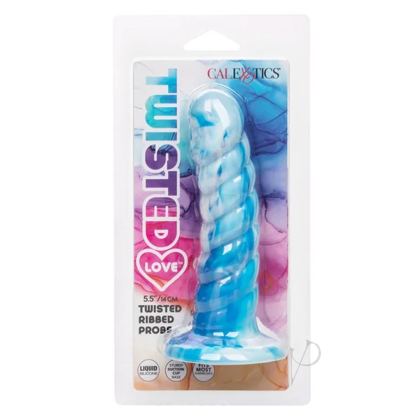 Twisted Love Twisted Ribbed Probe Silicone Anal Probe - Blue