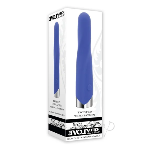 Twisted Temptation Rechargeable Silicone Vibrator - Blue