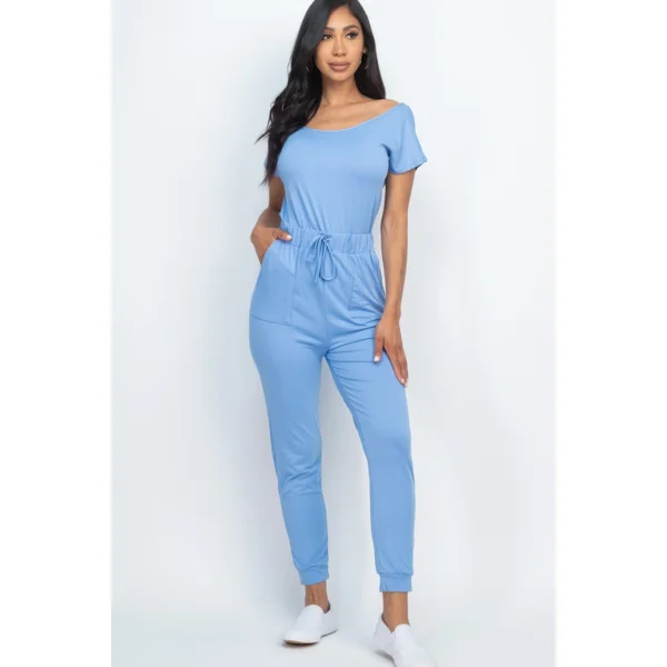 Two-way Shoulder Drawstring Jumpsuit