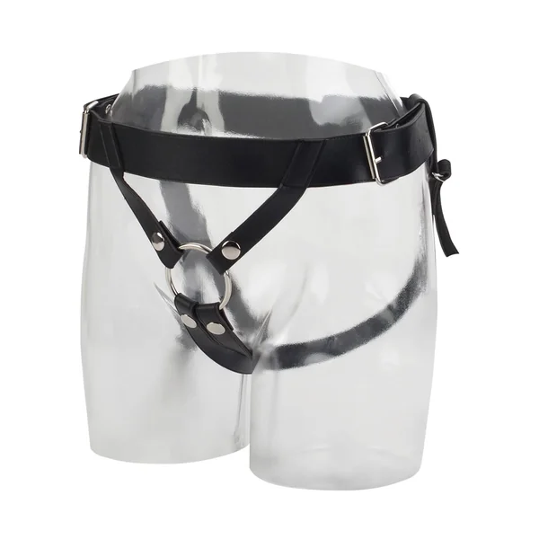 Universal Love Rider Premium Ring Harness Adjustable Strap On System Accessory PVC Black