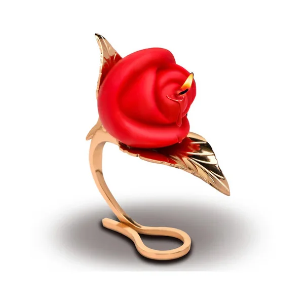 Unscented Rose Drip Candle And Holder