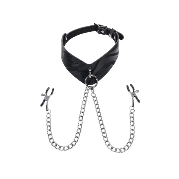 Velvet Noir Collar and Removable Clamps – Black