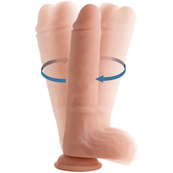 Vibrating and Rotating Remote Control Silicone Dildo with Balls – 8 Inch