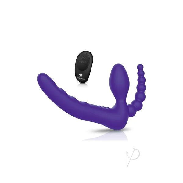 Vibrating Dildo Strapless Strap On 7 inches Purple