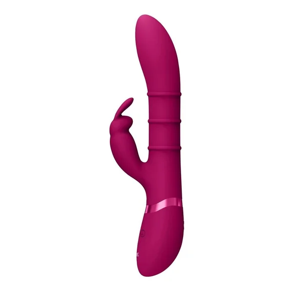 Vive SORA Rechargeable Silicone Triple Motor Up and Down Vibrating Triple Ring Rabbit – Pink