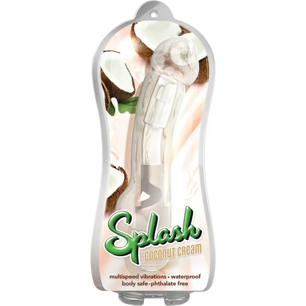 Vive Splash Coconut Cream Vibrator Waterproof Clear 6.25 Inch