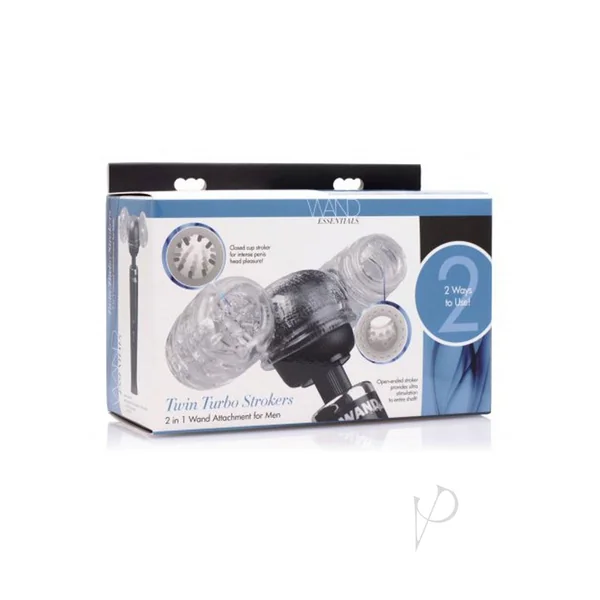 Wand Essentials Twin Turbo Strokers Attachment - Clear