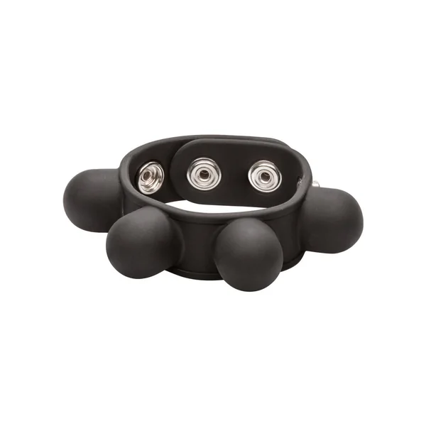 Weighted Ball Stretcher Silicone Adjustable Ring Black