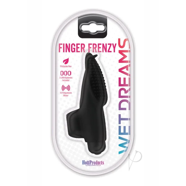 Wet Dreams Finger Frenzy Play Vibrator Waterproof - Black