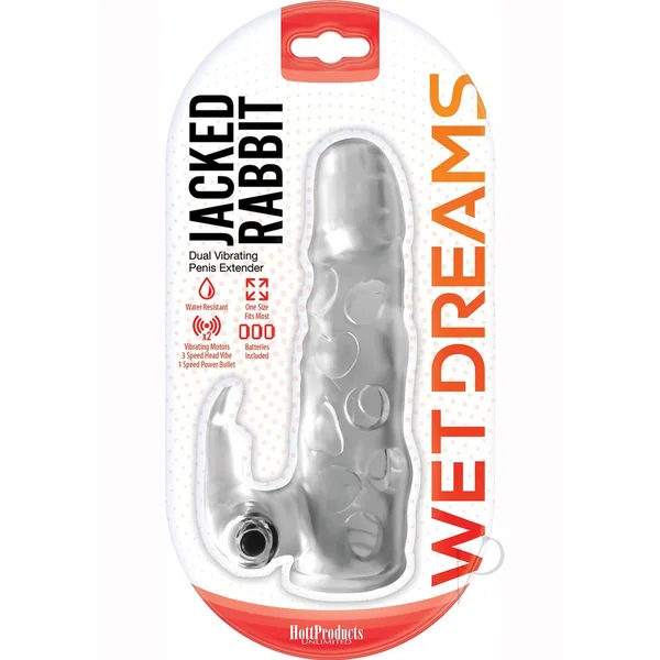 Wet Dreams Jacked Rabbit Silicone Penis Extender - Clear