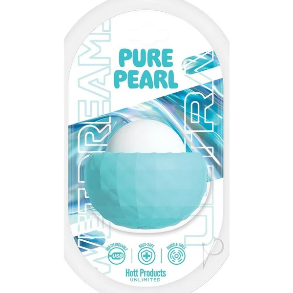 Wet Dreams Pure Pearl Rechargeable Silicone Multi-Speed Mini Vibrator - Aqua