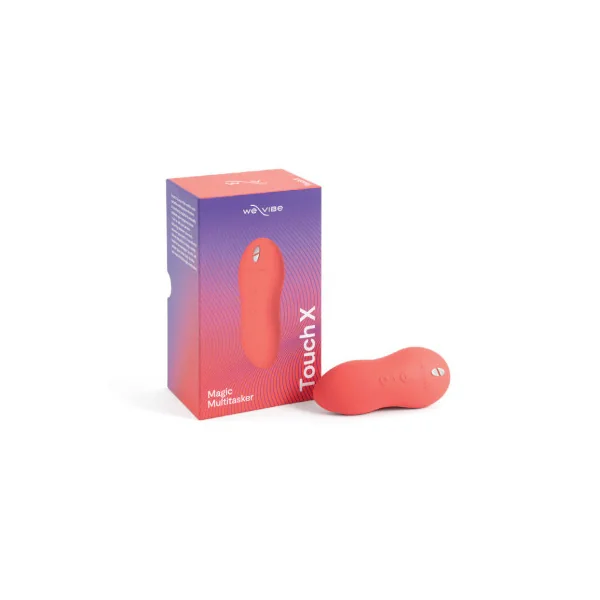 We-Vibe Touch X Rechargeable Silicone Lay-On Vibrator & Massager, Crave Coral