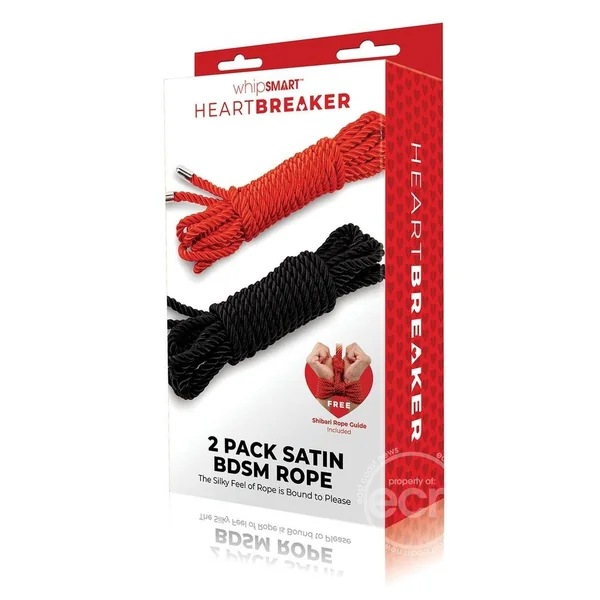 Whipsmart Heartbreaker Silky Bondage Rope (2 Pack) - Red/Black