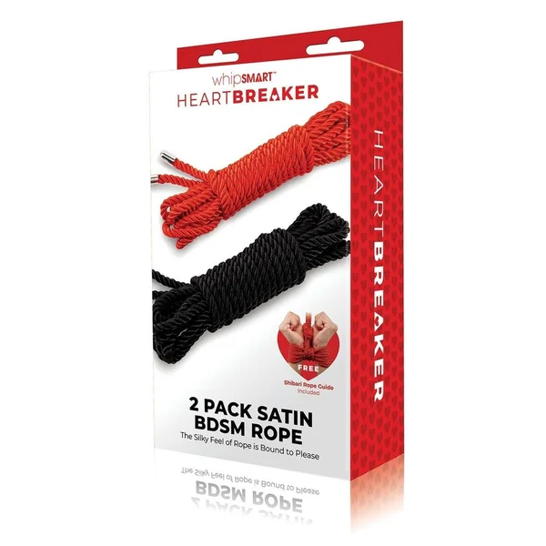 Whipsmart Heartbreaker Silky Bondage Rope (2 Pack) - Red/Black