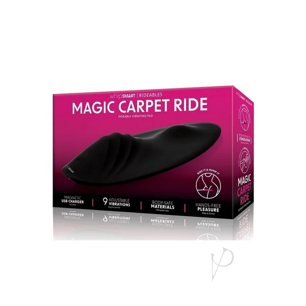 WhipSmart Magic Carpet Ride Rechargeable Silicone Vibrating Pad - Black
