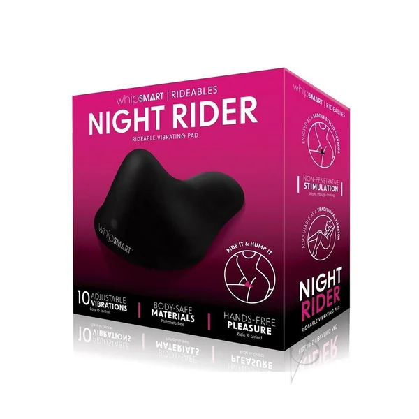 WhipSmart Night Rider Rechargeable Silicone Vibrating Pad - Black